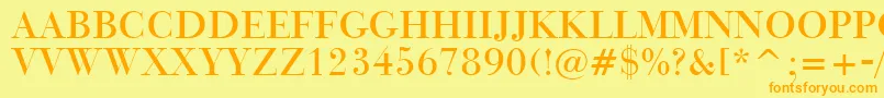BauerBodoniTitlingBt Font – Orange Fonts on Yellow Background