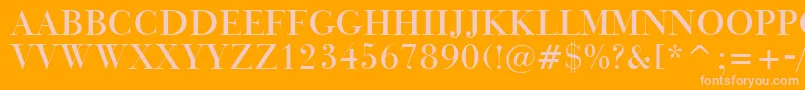 BauerBodoniTitlingBt Font – Pink Fonts on Orange Background