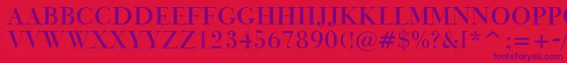 BauerBodoniTitlingBt Font – Purple Fonts on Red Background