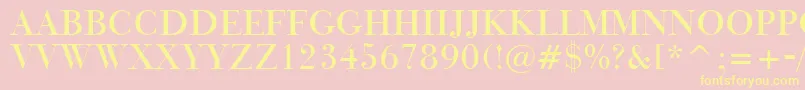 BauerBodoniTitlingBt-Schriftart – Gelbe Schriften auf rosa Hintergrund