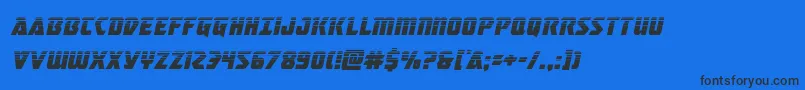 masterbreakerhalfital Font – Black Fonts on Blue Background