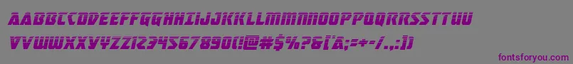 フォントmasterbreakerhalfital – 紫色のフォント、灰色の背景