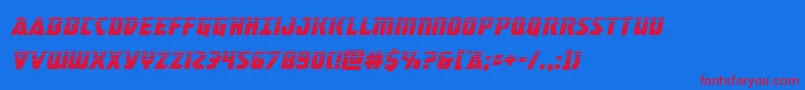 masterbreakerhalfital Font – Red Fonts on Blue Background