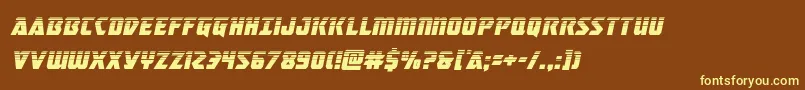 masterbreakerhalfital-fontti – keltaiset fontit ruskealla taustalla