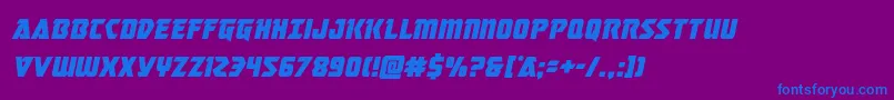 フォントmasterbreakerital – 紫色の背景に青い文字