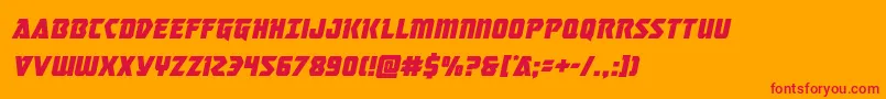 フォントmasterbreakerital – オレンジの背景に赤い文字