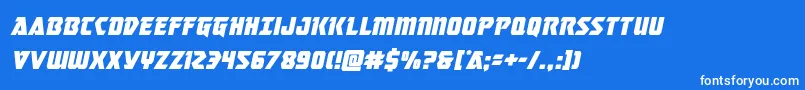 masterbreakerital Font – White Fonts on Blue Background