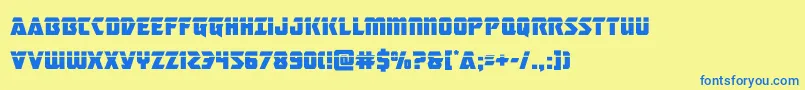 masterbreakerlaser Font – Blue Fonts on Yellow Background