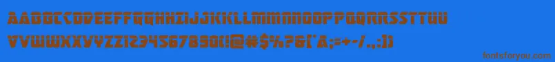 masterbreakerlaser Font – Brown Fonts on Blue Background