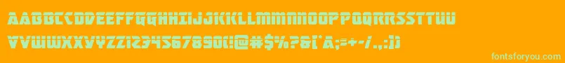 masterbreakerlaser Font – Green Fonts on Orange Background