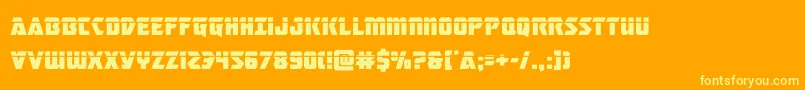 Czcionka masterbreakerlaser – żółte czcionki na pomarańczowym tle