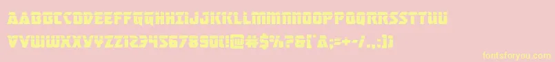 masterbreakerlaser-Schriftart – Gelbe Schriften auf rosa Hintergrund