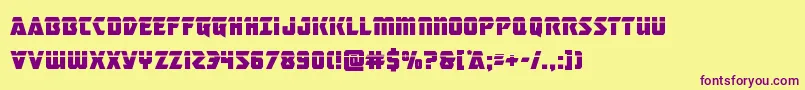masterbreakerlaser Font – Purple Fonts on Yellow Background