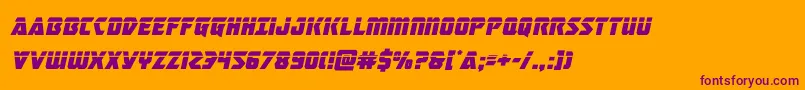masterbreakerlaserital Font – Purple Fonts on Orange Background