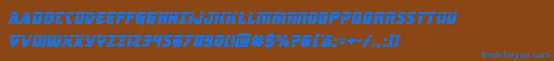 Fonte masterbreakerlaserital – fontes azuis em um fundo marrom