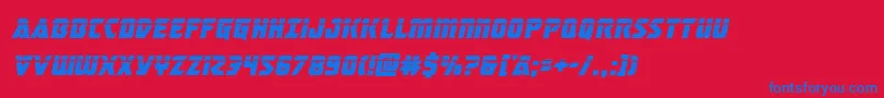 Fonte masterbreakerlaserital – fontes azuis em um fundo vermelho