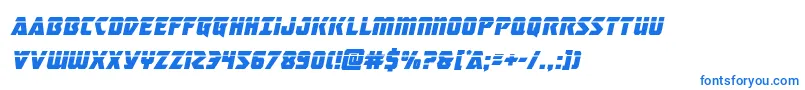 フォントmasterbreakerlaserital – 白い背景に青い文字