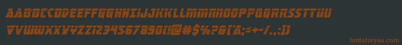 フォントmasterbreakerlaserital – 黒い背景に茶色のフォント