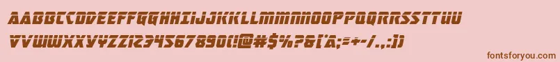 masterbreakerlaserital-Schriftart – Braune Schriften auf rosa Hintergrund