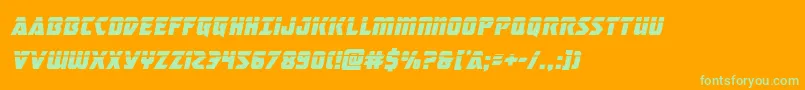Fonte masterbreakerlaserital – fontes verdes em um fundo laranja