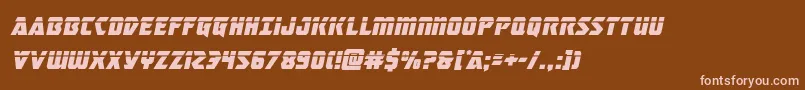 フォントmasterbreakerlaserital – 茶色の背景にピンクのフォント