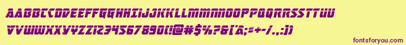 masterbreakerlaserital Font – Purple Fonts on Yellow Background