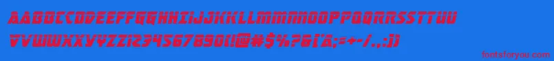 masterbreakerlaserital Font – Red Fonts on Blue Background