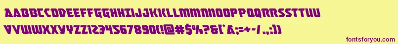 masterbreakerleft Font – Purple Fonts on Yellow Background