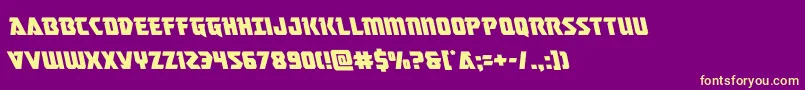 masterbreakerleft Font – Yellow Fonts on Purple Background