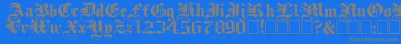 フォントPlainBlackWide – 青い背景に灰色の文字