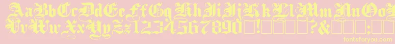 PlainBlackWide-Schriftart – Gelbe Schriften auf rosa Hintergrund