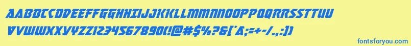 masterbreakersuperital Font – Blue Fonts on Yellow Background