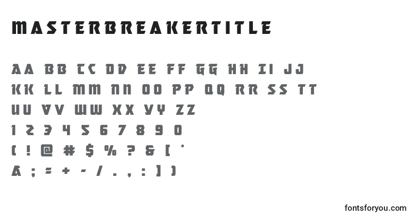 Schriftart Masterbreakertitle (133783) – Alphabet, Zahlen, spezielle Symbole