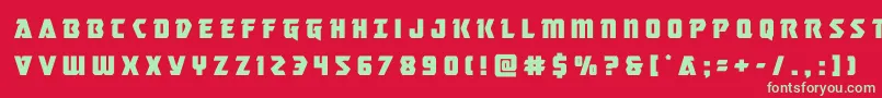 masterbreakertitle Font – Green Fonts on Red Background