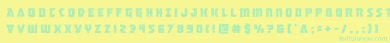 masterbreakertitle Font – Green Fonts on Yellow Background