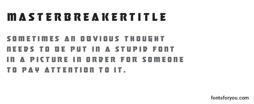 Masterbreakertitle (133783) フォントのレビュー
