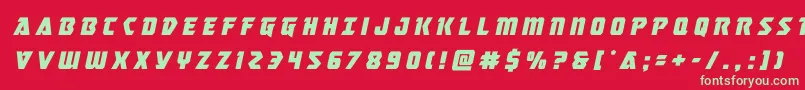 masterbreakertitleital Font – Green Fonts on Red Background