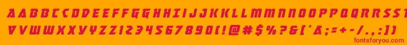 フォントmasterbreakertitleital – オレンジの背景に赤い文字