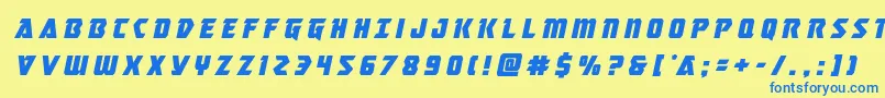 masterbreakertitleital Font – Blue Fonts on Yellow Background