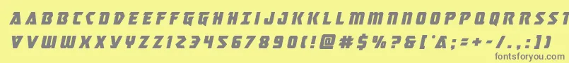 フォントmasterbreakertitleital – 黄色の背景に灰色の文字