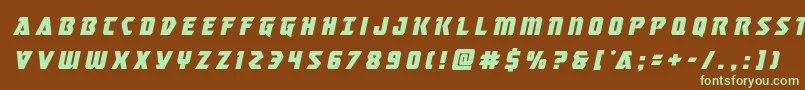 masterbreakertitleital Font – Green Fonts on Brown Background