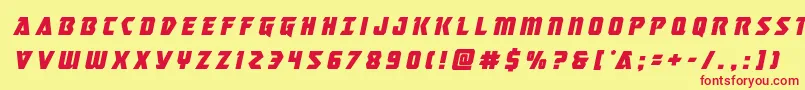 masterbreakertitleital Font – Red Fonts on Yellow Background