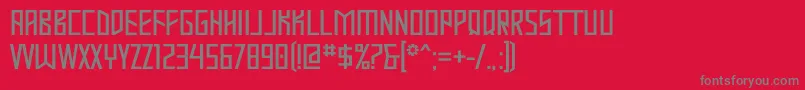 フォントMASTOD   – 赤い背景に灰色の文字