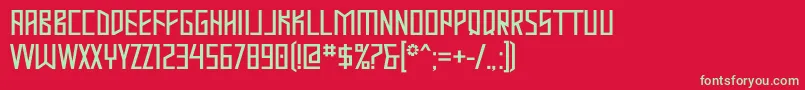 フォントMASTOD   – 赤い背景に緑の文字