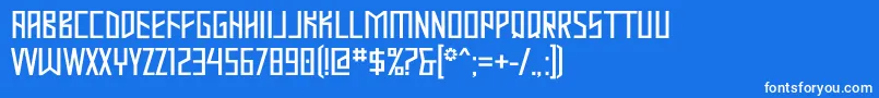 MASTOD  -Schriftart – Weiße Schriften auf blauem Hintergrund