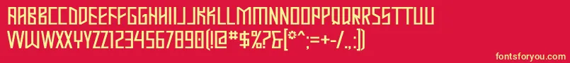 フォントMASTOD   – 黄色の文字、赤い背景