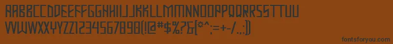 フォントMASTOD   – 黒い文字が茶色の背景にあります