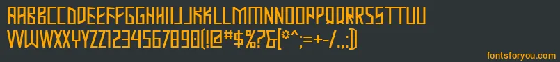 フォントMASTOD   – 黒い背景にオレンジの文字