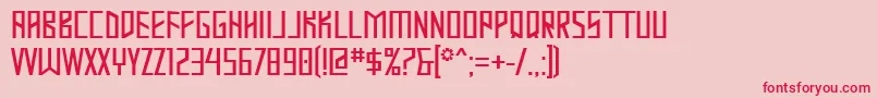 フォントMASTOD   – ピンクの背景に赤い文字