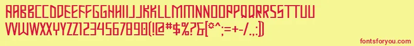 フォントMASTOD   – 赤い文字の黄色い背景